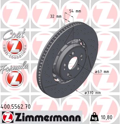ZIMMERMANN Bremseskive 400556270 bagaksel 370mm 32mm for MERCEDES-BENZ