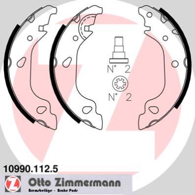 ZIMMERMANN Bremsebakkesæt 109901125 bagaksel for FIAT