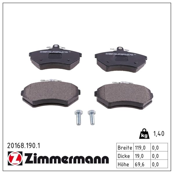 ZIMMERMANN Bremseklodser 201681901 foraksel for VAG
