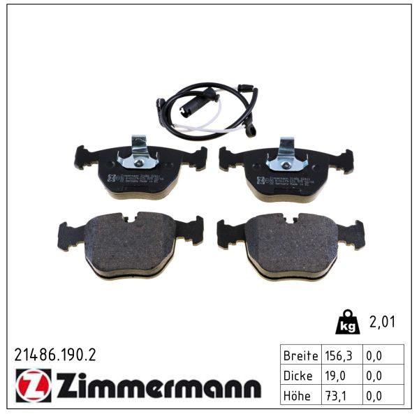 ZIMMERMANN Bremseklodser 214861902 foraksel for BMW