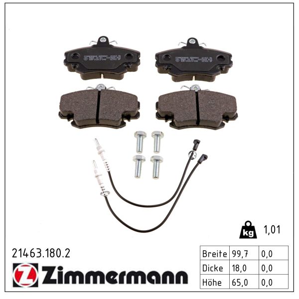 ZIMMERMANN Bremseklodser 214631802 foraksel for CITROËN/PEUGEOT RENAULT DACIA