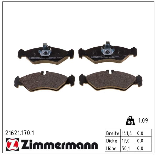 ZIMMERMANN Bremseklodser 216211701 bagaksel for MERCEDES-BENZ VAG