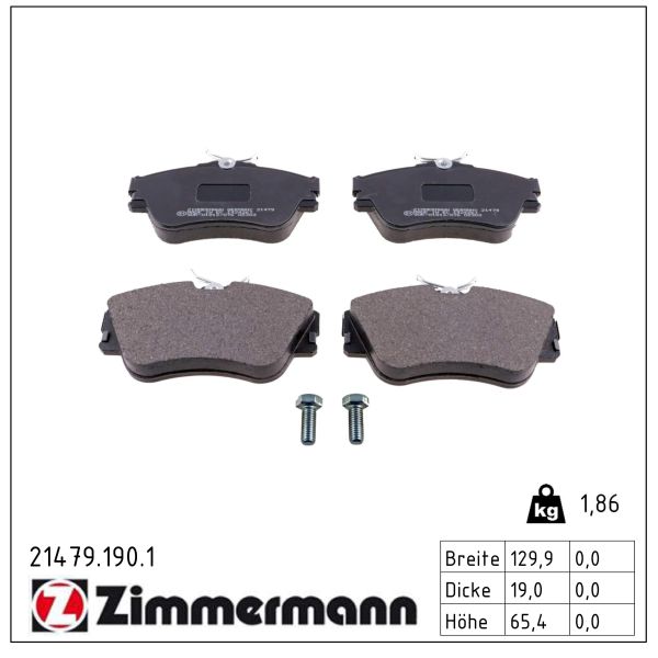 ZIMMERMANN Bremseklodser 214791901 foraksel for VAG