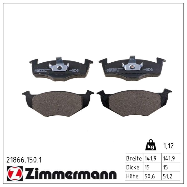 ZIMMERMANN Bremseklodser 218661501 foraksel for VAG
