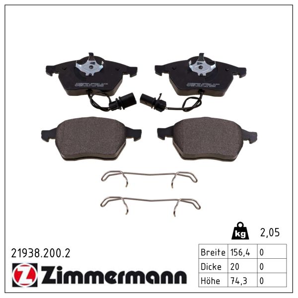 ZIMMERMANN Bremseklodser 219382002 foraksel for VAG