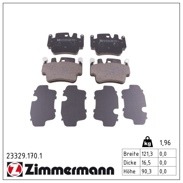 ZIMMERMANN Bremseklodser 233291701 for PORSCHE