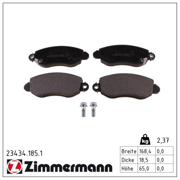 ZIMMERMANN Bremseklodser 234341851 foraksel for FORD