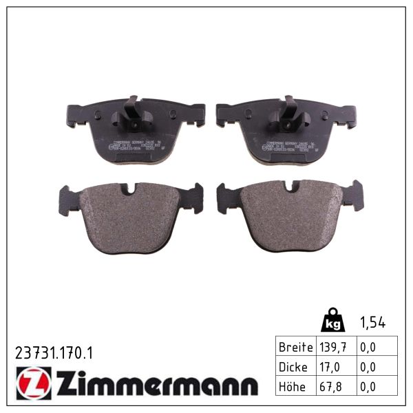 ZIMMERMANN Bremseklodser 237311701 bagaksel for BMW