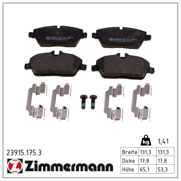 ZIMMERMANN Bremseklodser 239151753 foraksel for BMW MINI