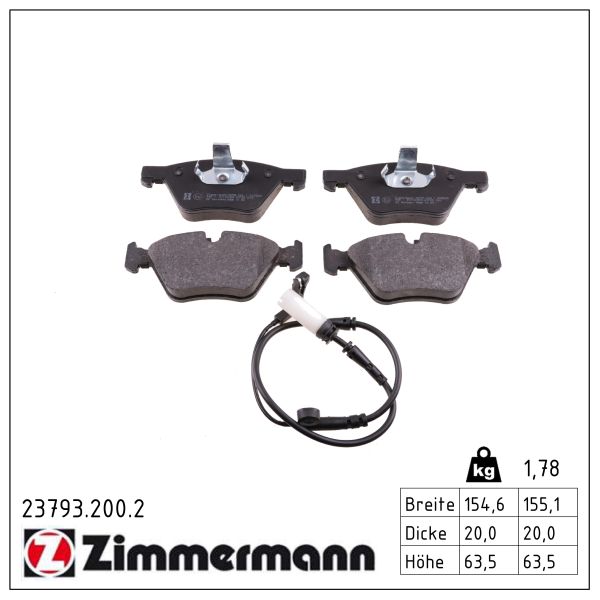 ZIMMERMANN Bremseklodser 237932002 foraksel for BMW (BRILLIANCE)