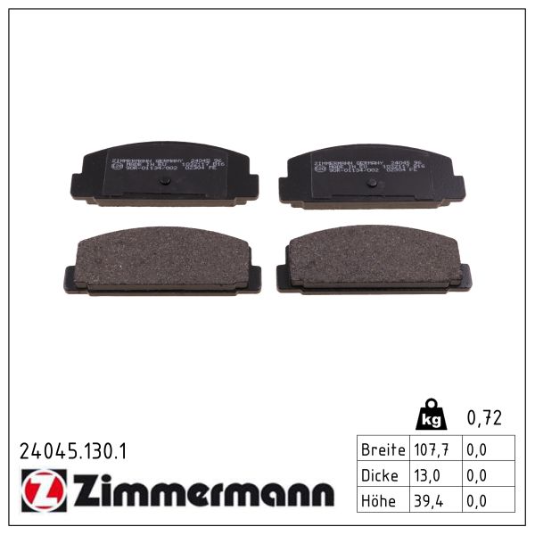 ZIMMERMANN Bremseklodser 240451301 bagaksel for MAZDA MAZDA (FAW)