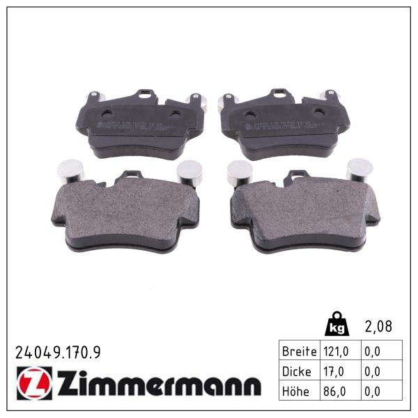 ZIMMERMANN Bremseklodser 240491709 for PORSCHE