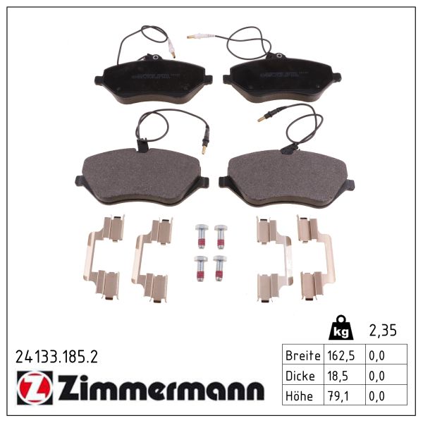 ZIMMERMANN Bremseklodser 241331852 foraksel for CITROËN/PEUGEOT