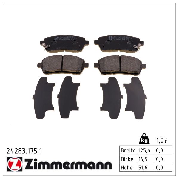 ZIMMERMANN Bremseklodser 242831751 foraksel for MAZDA SUZUKI