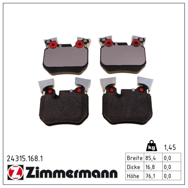 ZIMMERMANN Bremseklodser 243151681 bagaksel for BMW