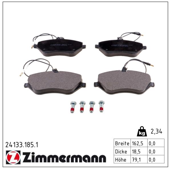 ZIMMERMANN Bremseklodser 241331851 foraksel for CITROËN/PEUGEOT