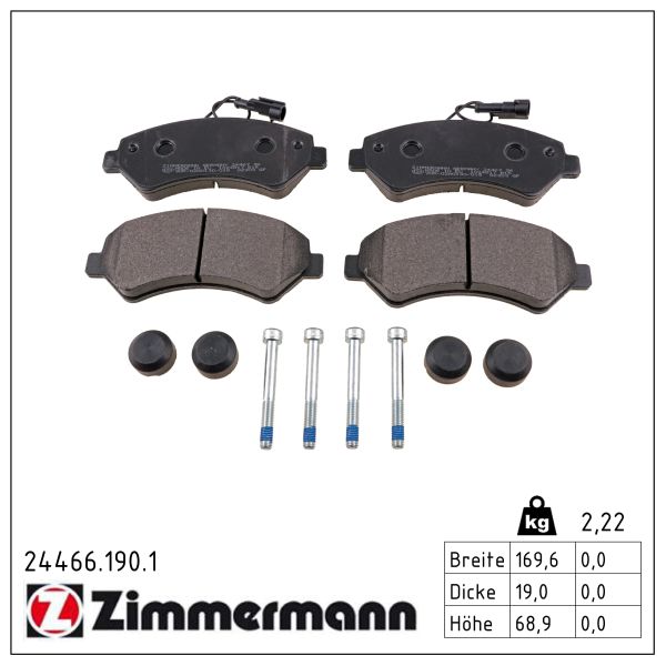 ZIMMERMANN Bremseklodser 244661901 foraksel for CITROËN/PEUGEOT FIAT