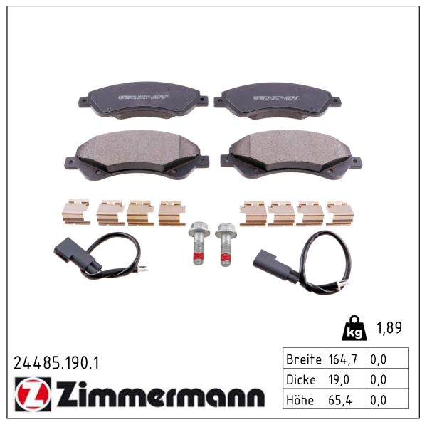 ZIMMERMANN Bremseklodser 244851901 foraksel for FORD