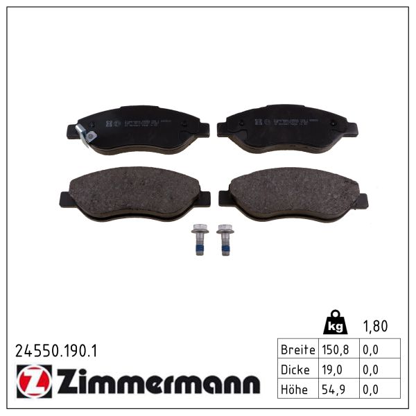 ZIMMERMANN Bremseklodser 245501901 foraksel for OPEL