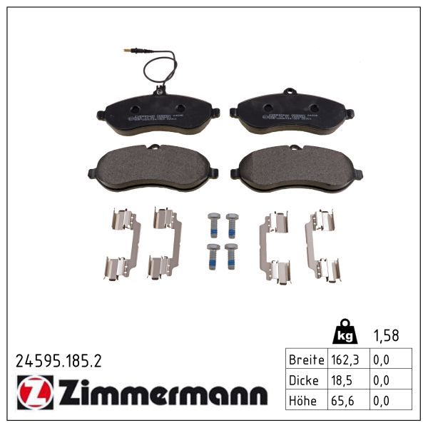 ZIMMERMANN Bremseklodser 245951852 foraksel for CITROËN/PEUGEOT FIAT