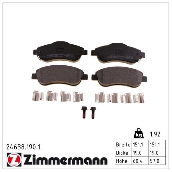 ZIMMERMANN Bremseklodser 246381901 foraksel for HONDA