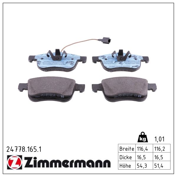 ZIMMERMANN Bremseklodser 247781651 foraksel for TOYOTA