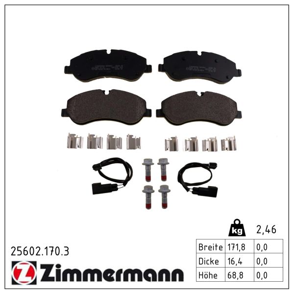 ZIMMERMANN Bremseklodser 256021703 foraksel for FORD