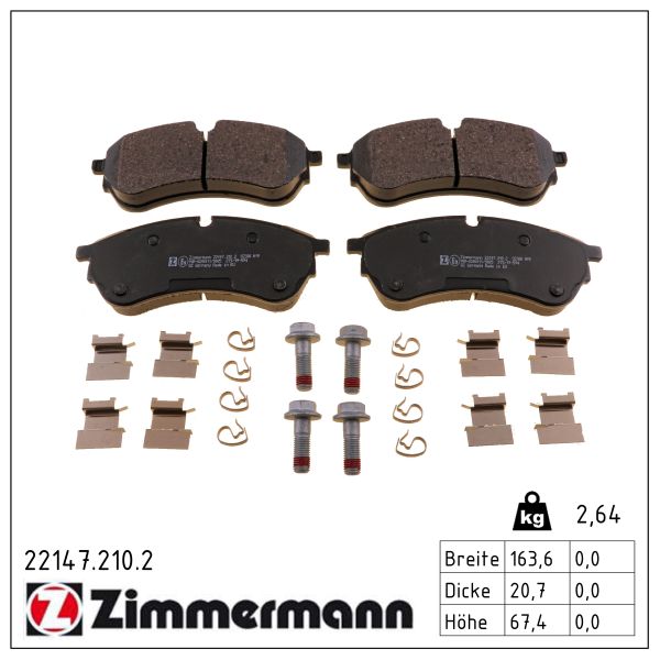 ZIMMERMANN Bremseklodser 221472102 foraksel for MAN VAG