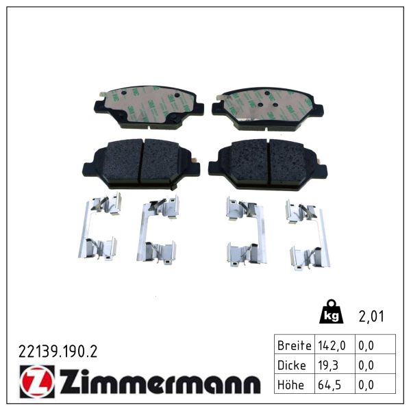 ZIMMERMANN Bremseklodser 221391902 foraksel for BUICK (SGM) OPEL