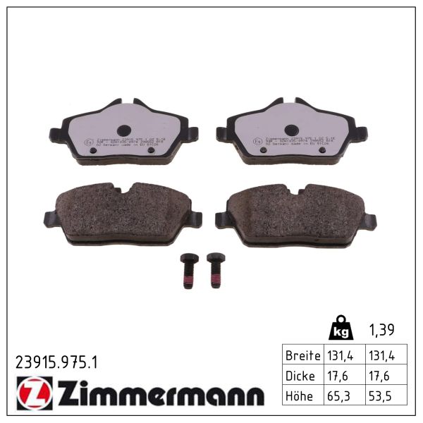 ZIMMERMANN Bremseklodser 239159751 foraksel for BMW MINI