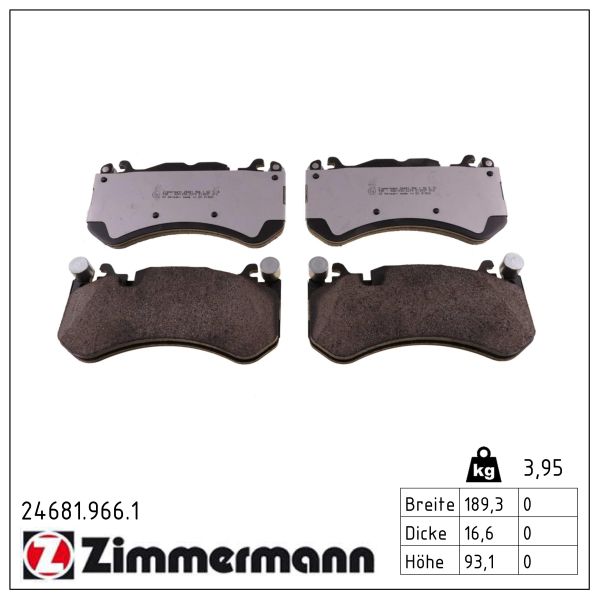 ZIMMERMANN Bremseklodser 246819661 foraksel for MERCEDES-BENZ