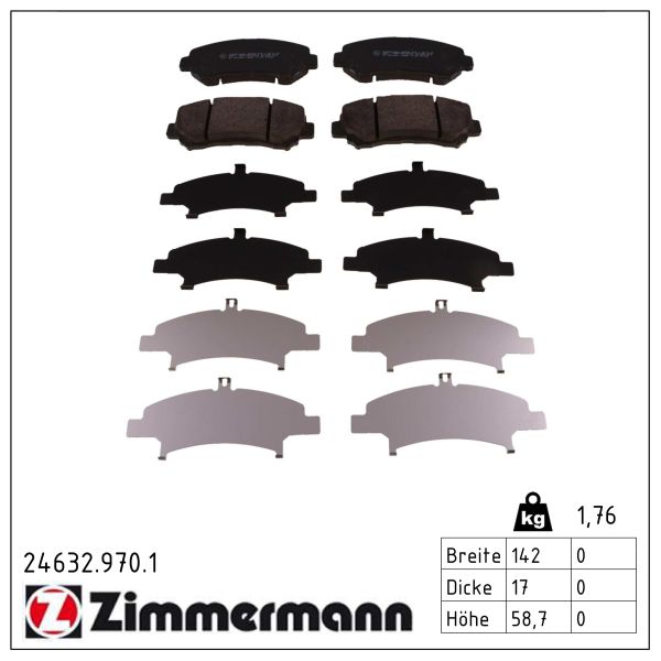 ZIMMERMANN Bremseklodser 246329701 foraksel for NISSAN SUZUKI