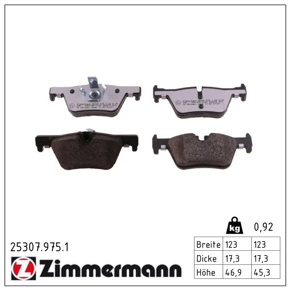 ZIMMERMANN Bremseklodser 253079751 bagaksel for BMW