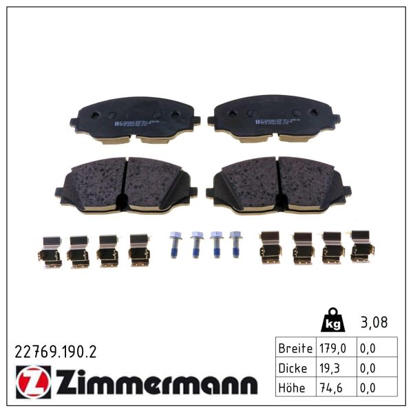 ZIMMERMANN Bremseklodser 227691902 foraksel for VW