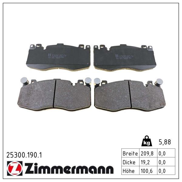 ZIMMERMANN Bremseklodser 253001901 foraksel for BMW