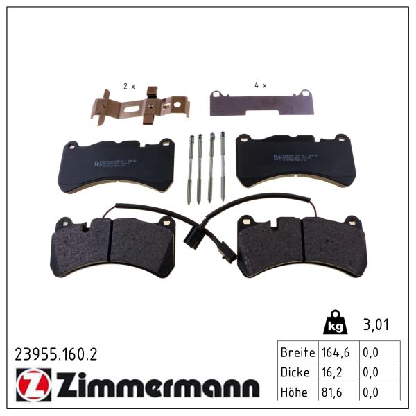ZIMMERMANN Bremseklodser 239551602 foraksel for ALFA ROMEO