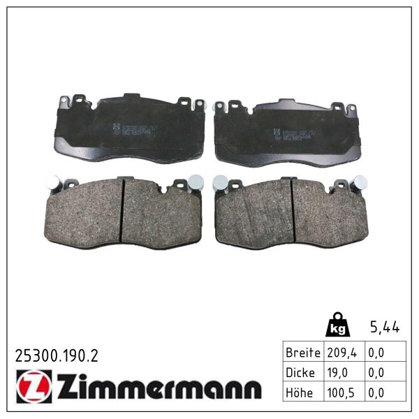 ZIMMERMANN Bremseklodser 253001902 foraksel for BMW