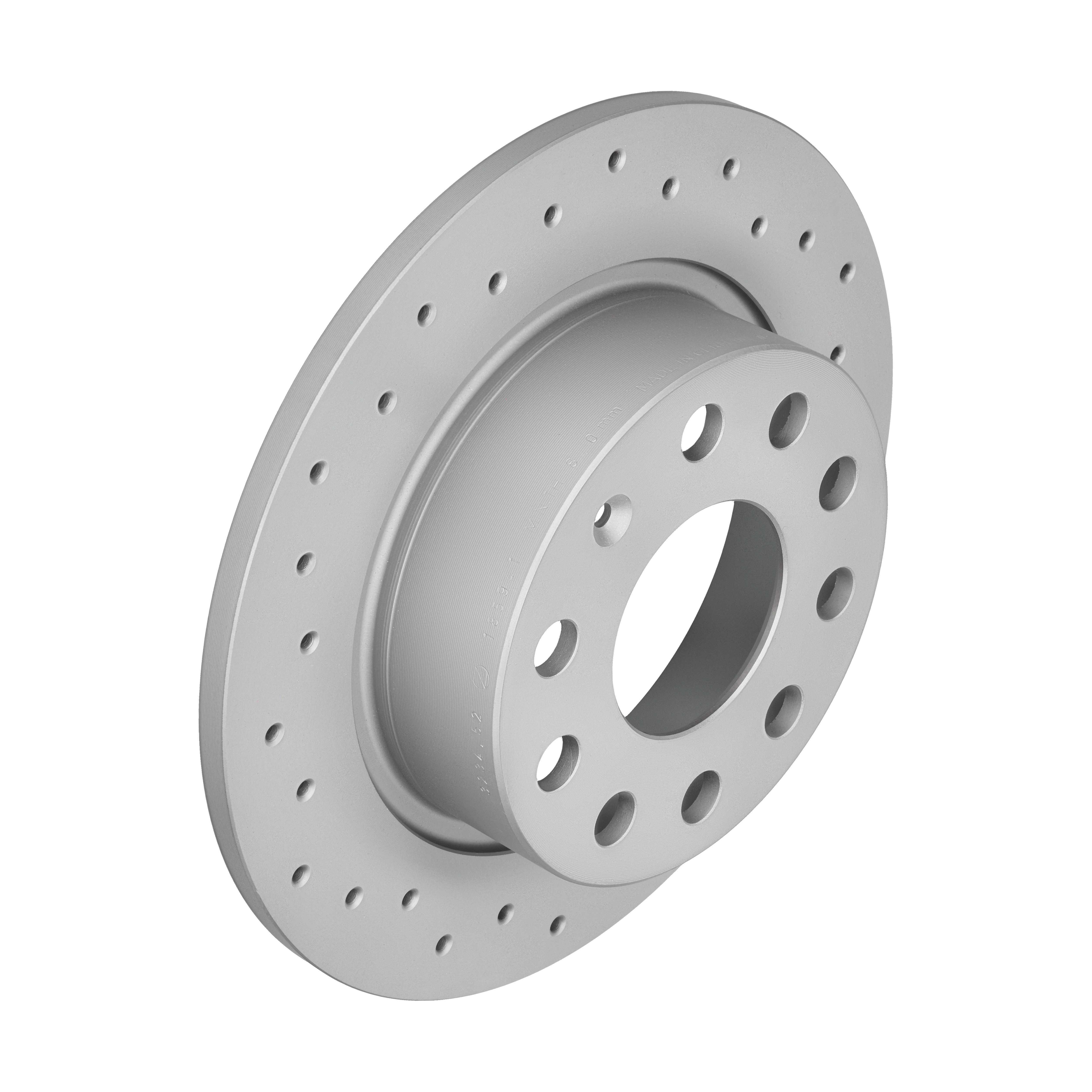 ZIMMERMANN Bremseskive 600323452 bagaksel perforeret 253mm 10mm for VAG