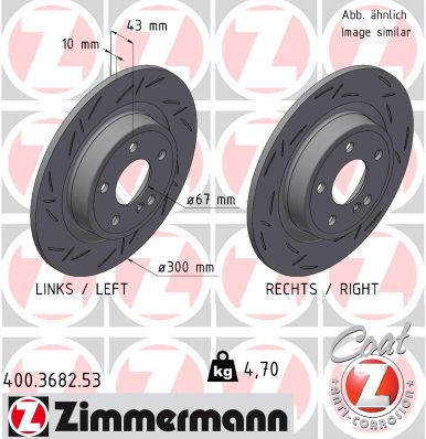 ZIMMERMANN Bremseskive 400368253 bagaksel lukket 300mm 10mm for MERCEDES-BENZ