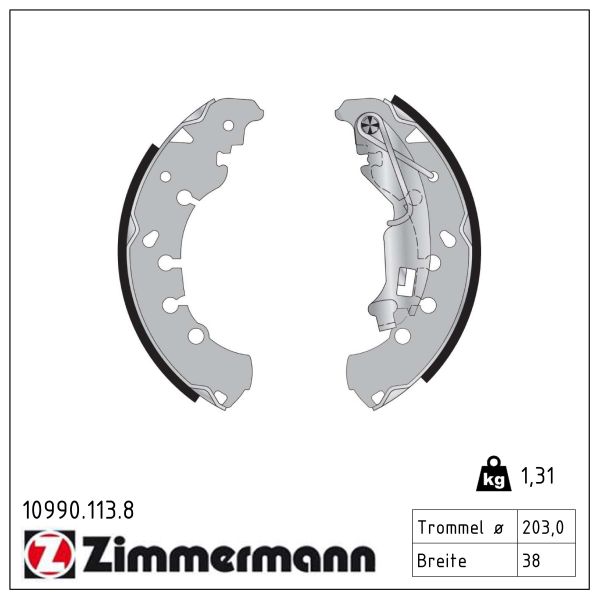 ZIMMERMANN Bremsebakkesæt 109901138 bagaksel for OPEL FIAT CITROËN/PEUGEOT