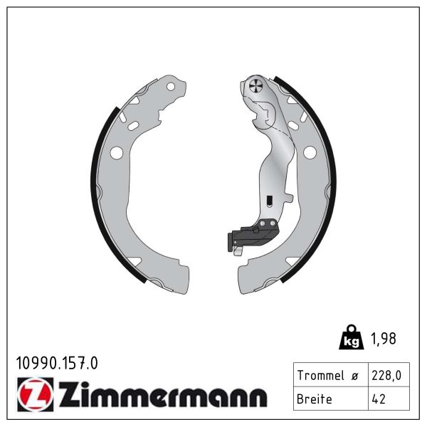 ZIMMERMANN Bremsebakkesæt 109901570 bagaksel for DACIA
