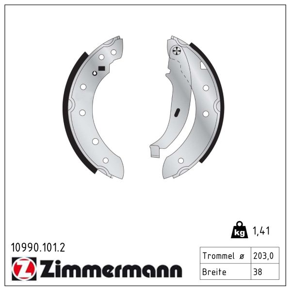 ZIMMERMANN Bremsebakkesæt 109901012 bagaksel for RENAULT DACIA CITROËN/PEUGEOT
