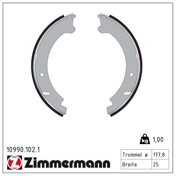 ZIMMERMANN Bremsebakkesæt, parkeringsbremse 109901021 bagaksel for VOLVO