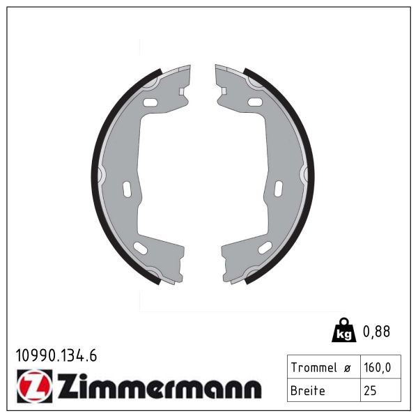 ZIMMERMANN Bremsebakkesæt, parkeringsbremse 109901346 bagaksel for OPEL SAAB VAUXHALL
