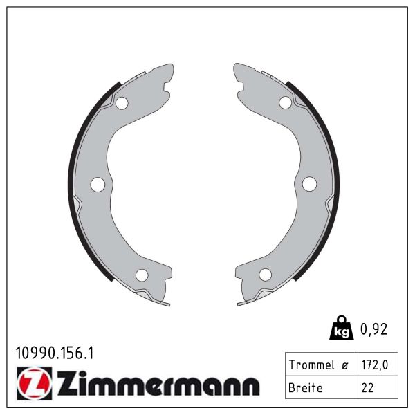 ZIMMERMANN Bremsebakkesæt, parkeringsbremse 109901561 bagaksel for NISSAN