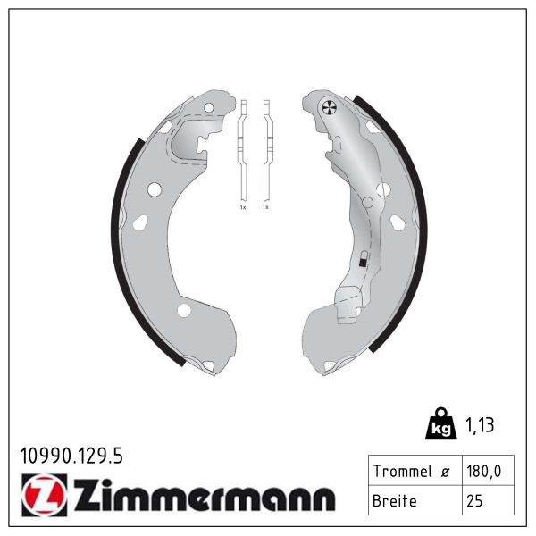 ZIMMERMANN Bremsebakkesæt 109901339 bagaksel for NISSAN RENAULT