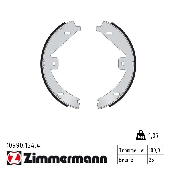 ZIMMERMANN Bremsebakkesæt, parkeringsbremse 109901544 bagaksel for MERCEDES-BENZ