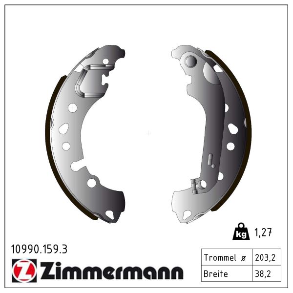 ZIMMERMANN Bremsebakkesæt 109901593 bagaksel for FORD