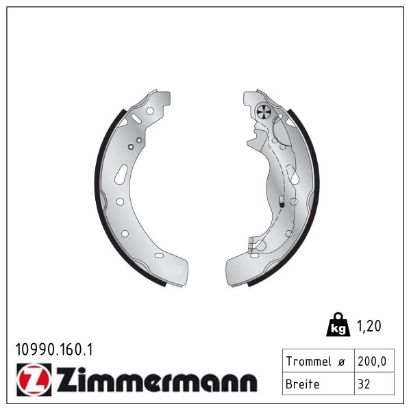 ZIMMERMANN Bremsebakkesæt 109901601 bagaksel for MAZDA