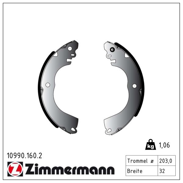 ZIMMERMANN Bremsebakkesæt 109901602 bagaksel for MITSUBISHI